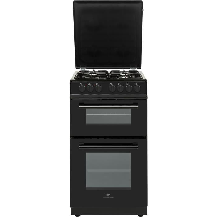 Cuisinière 50×60 Double fours électrique – 4 feux noirc CONTINENTAL EDISON