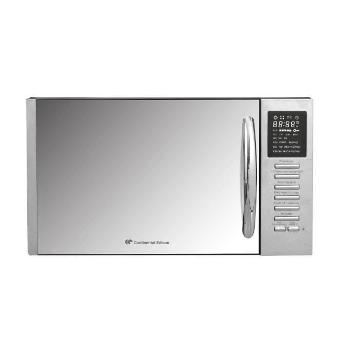 Micro-ondes combiné noir porte miroir – 25L – 900 W – Grill 1000 W – Convection 1000 W