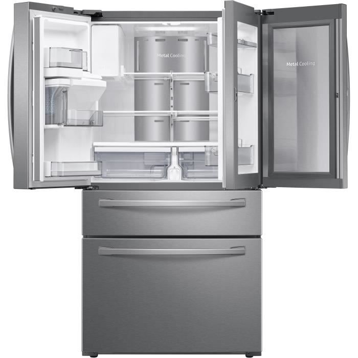 Réfrigérateur French Door – 501L (339L + 123L + 39L) – Froid Ventilé Plus – A+ – L90,8cm x H177,7cm – Inox SAMSUNG – RF22R7351SR – Image 4