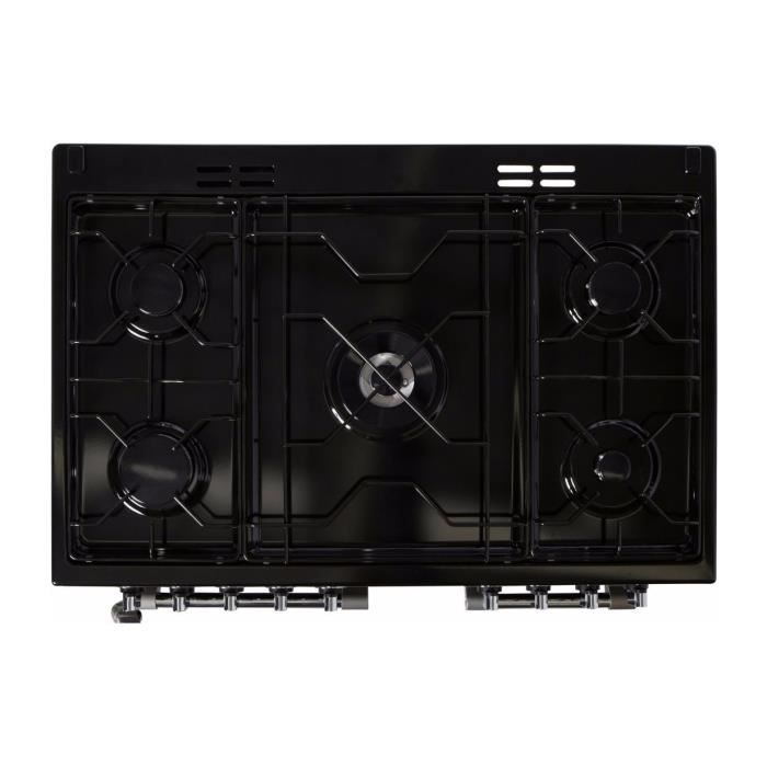 Cuisinière piano , table gaz-5 foyers-5,5kWh-triple cavité-2 fours+1 grill-60L+79L-A-Noir LEISURE CK90F320KG – Image 3