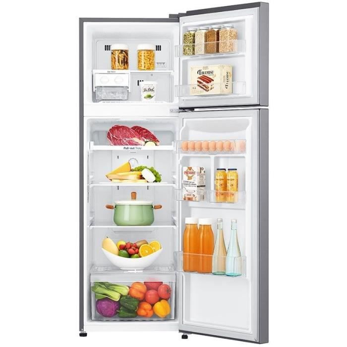 Réfrigérateur congélateur haut LG GT5525PS – 254L (198+56) – Froid ventilé – A++ – L 55,6cm x H 166,5cm – Silver – Fabrique glaçe – Image 3