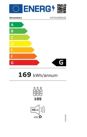 7 SEVENSTARS Cave à Vin Multi-températures S7cvs105vx2z 105 Bouteilles – Image 2