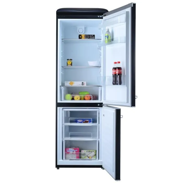 Réfrigérateur combiné vintage GEDTECH GCBV310BL – Noir – 310L – Classe E – Image 4